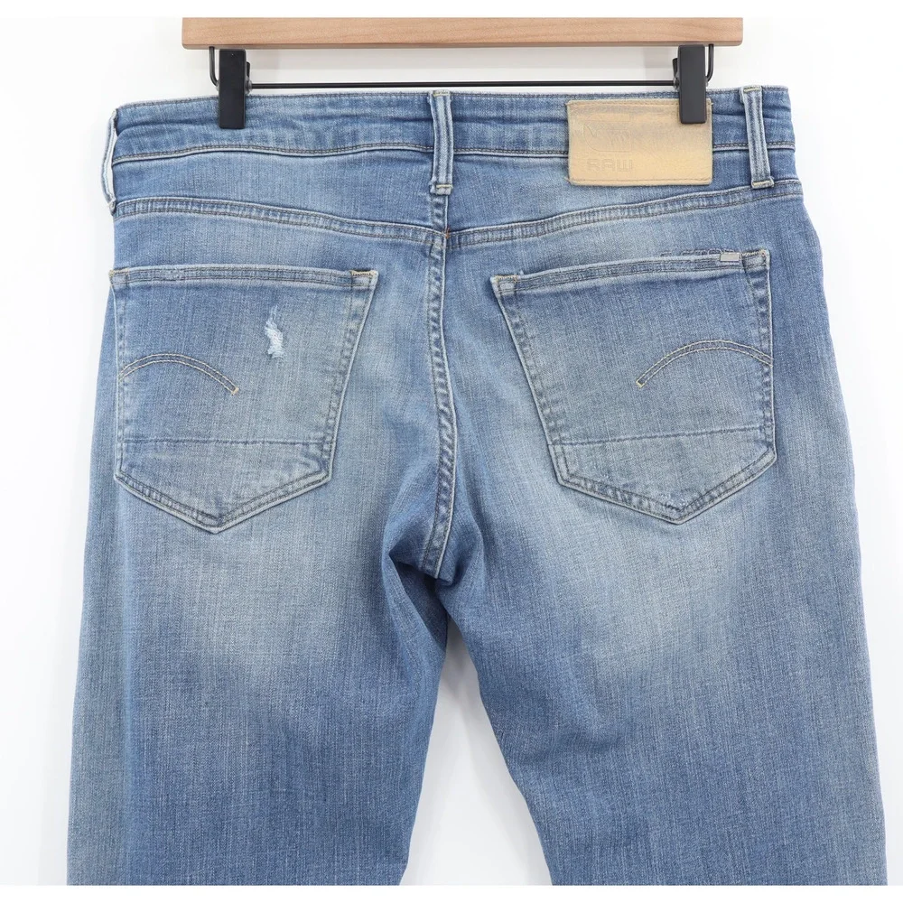 G-Star Raw 3301 Skinny Stretch Men's Jeans Sz W31 L32 Distressed Button Fly